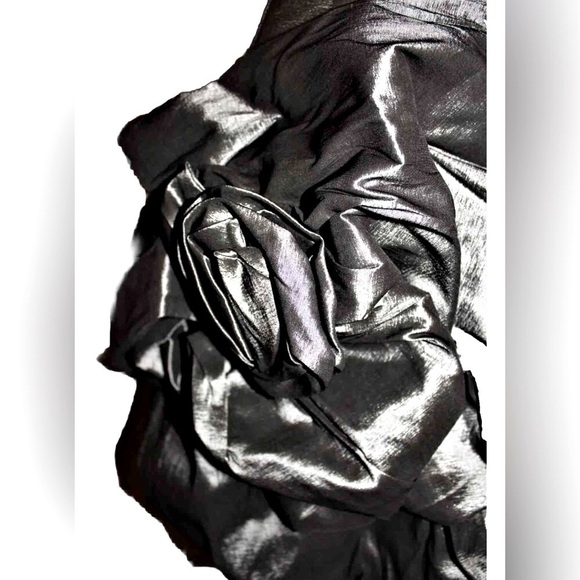 Olivia Formal Teacup Dress Silver Taffeta - Picture 4 of 10